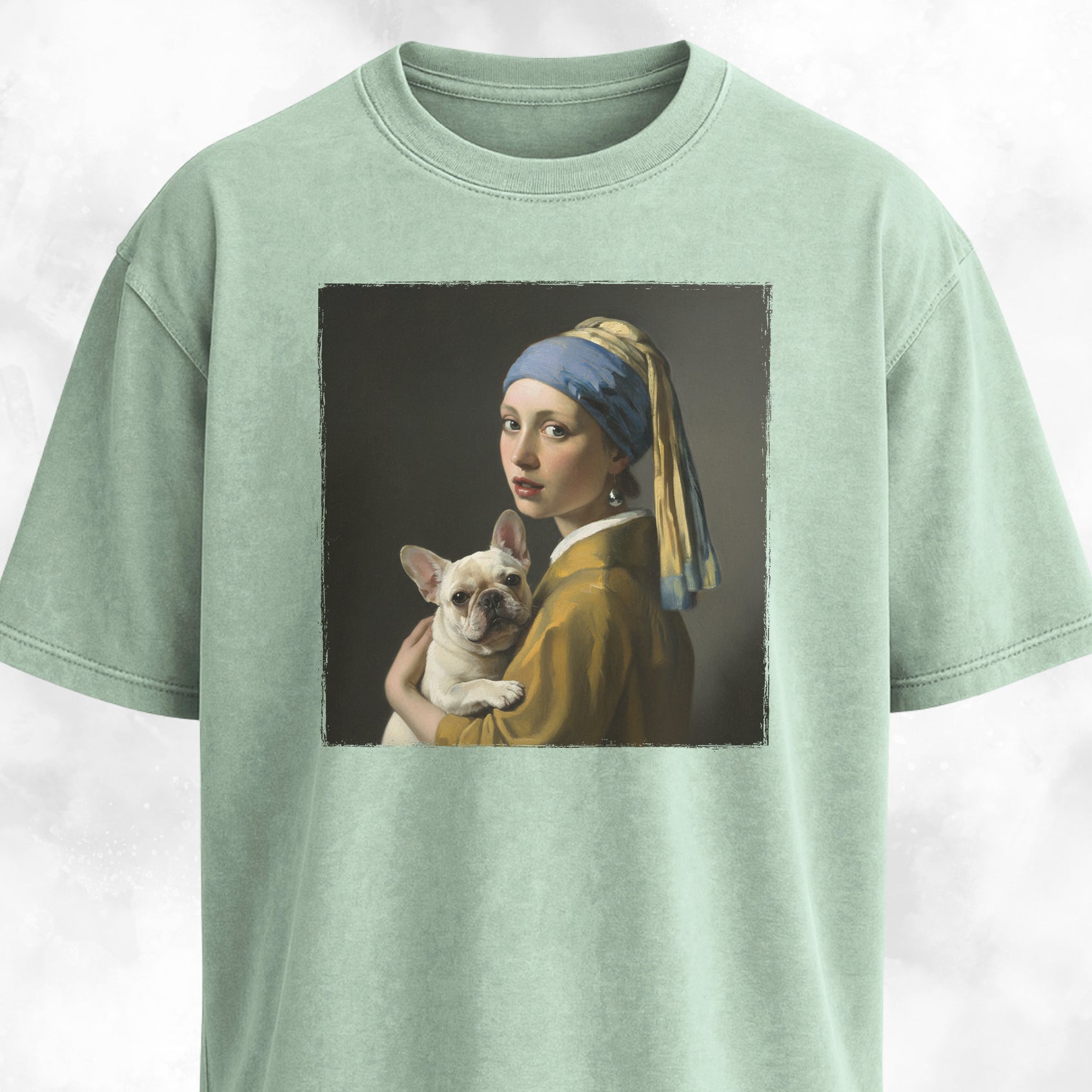Girl With A Pearl Earring Frenchie Edition T-Shirt