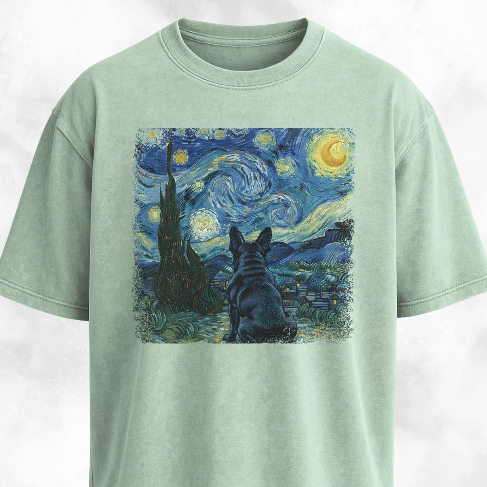 Van Gogh's Starry Night Frenchie Edition T-Shirt