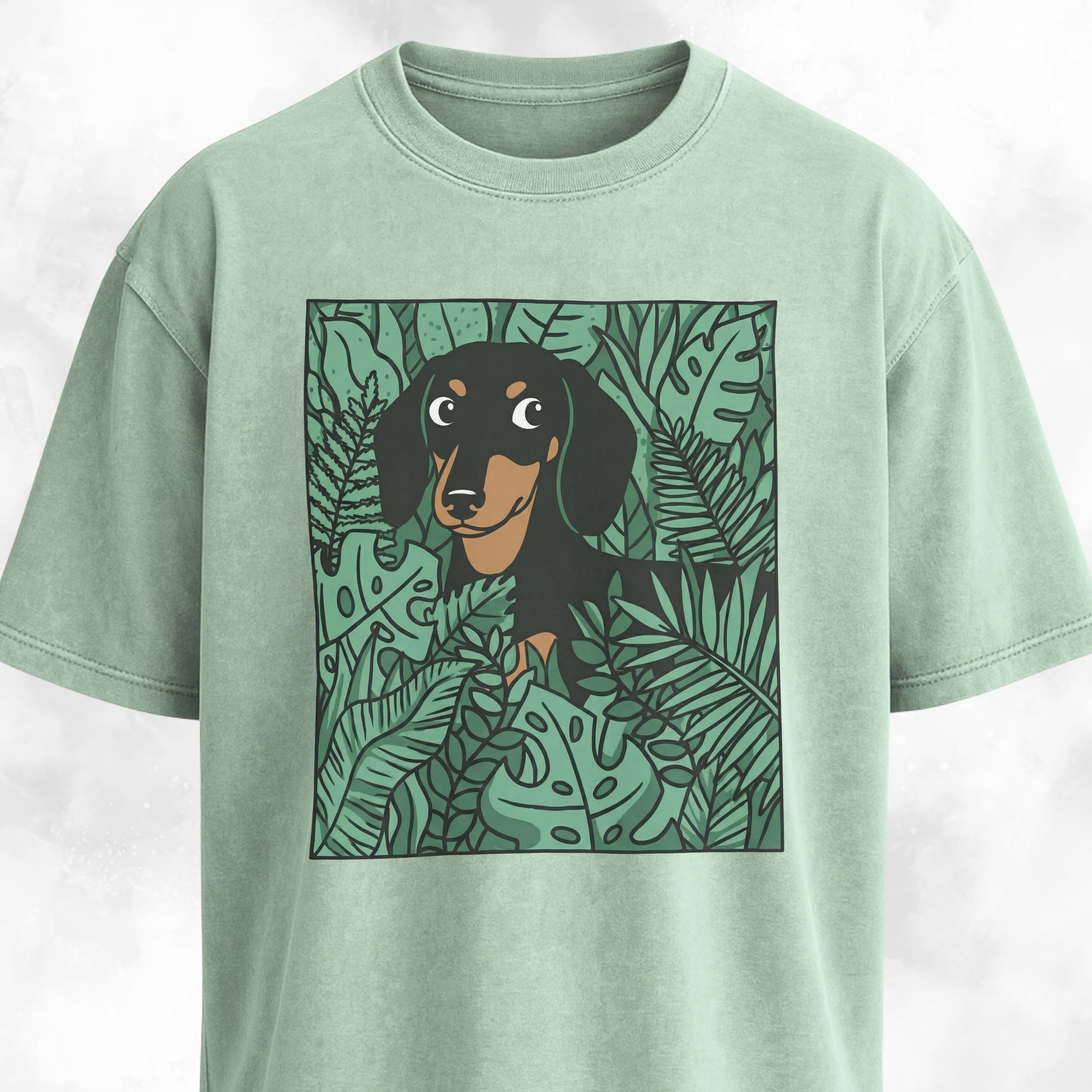 Dachshund In A Green Field T-Shirt