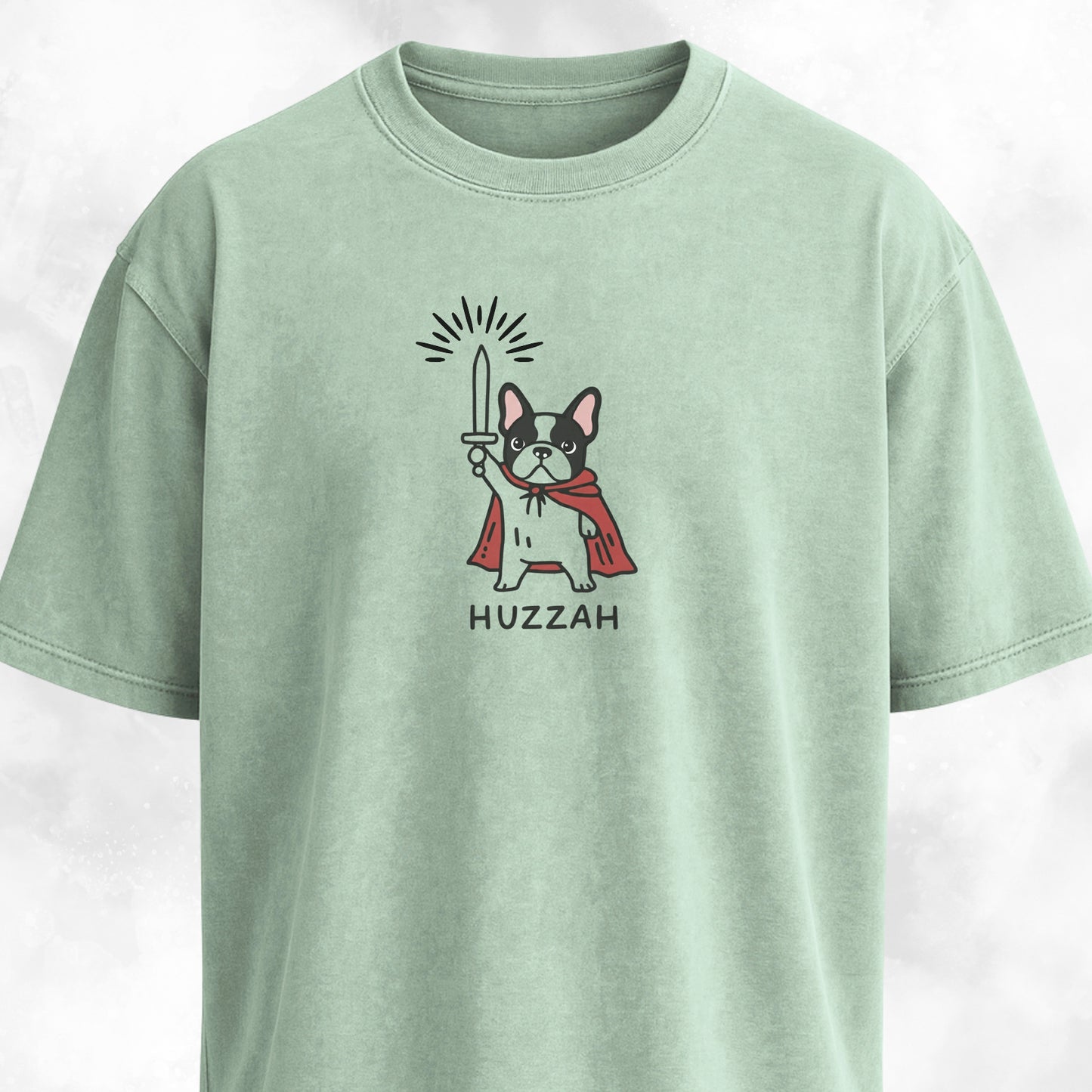 Huzzah Frenchie With Sword T-Shirt