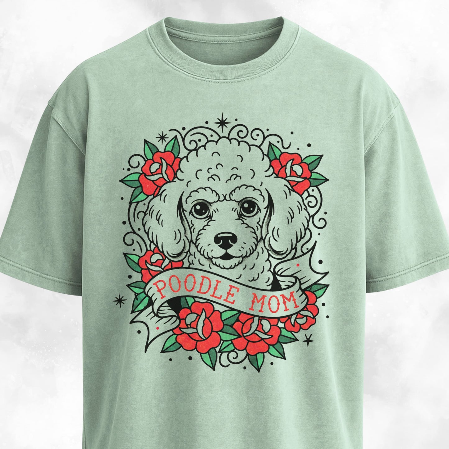 Poodle Mom Tattoo Design T-Shirt