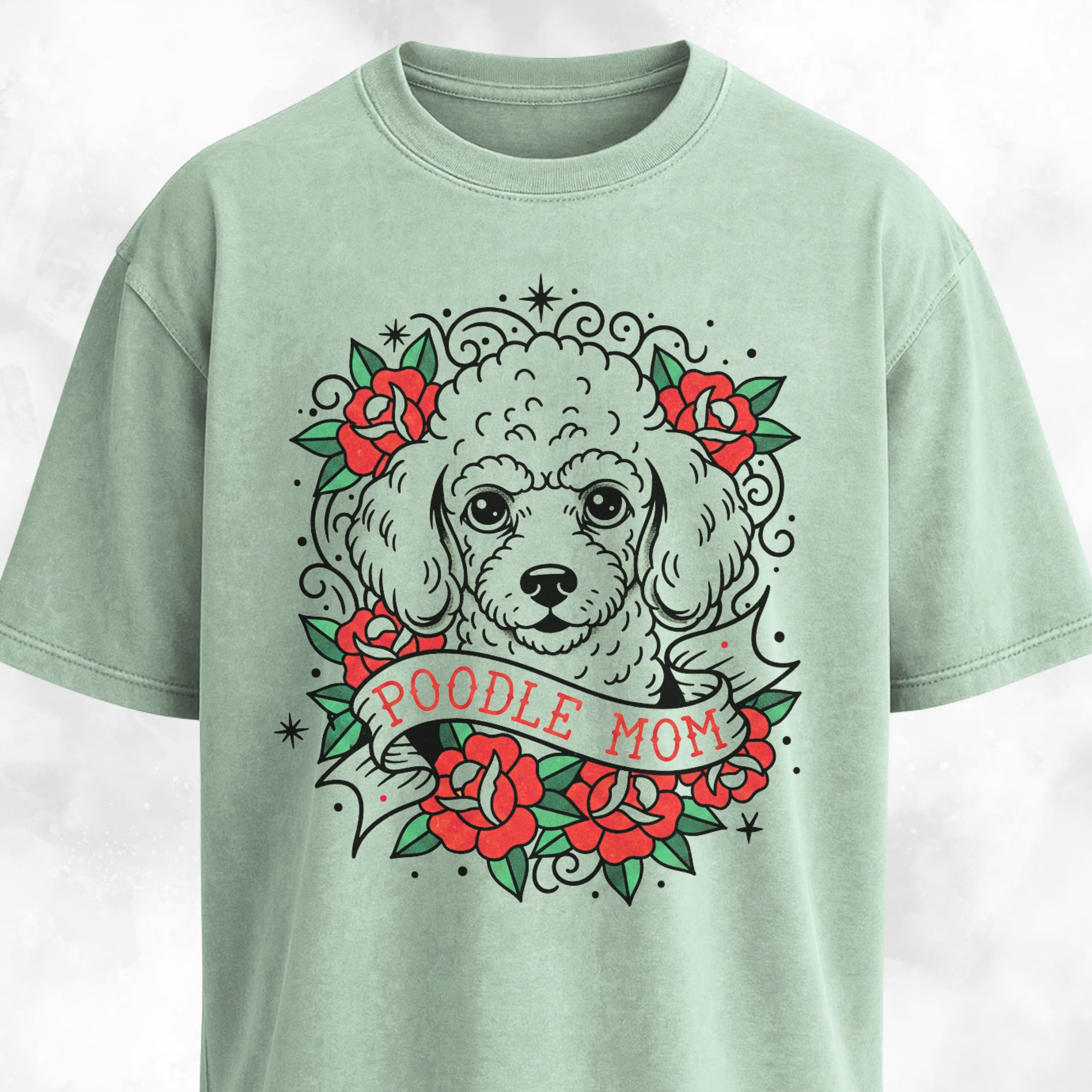 Poodle Mom Tattoo Design T-Shirt