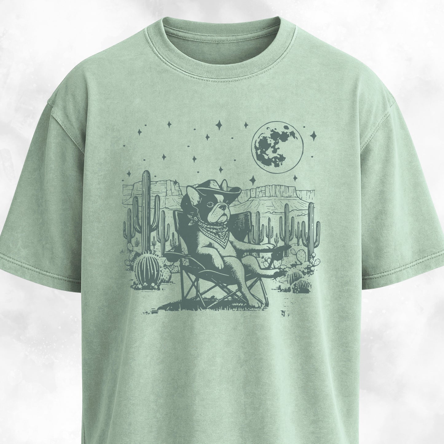 Cowboy French Bulldog In The Desert T-Shirt
