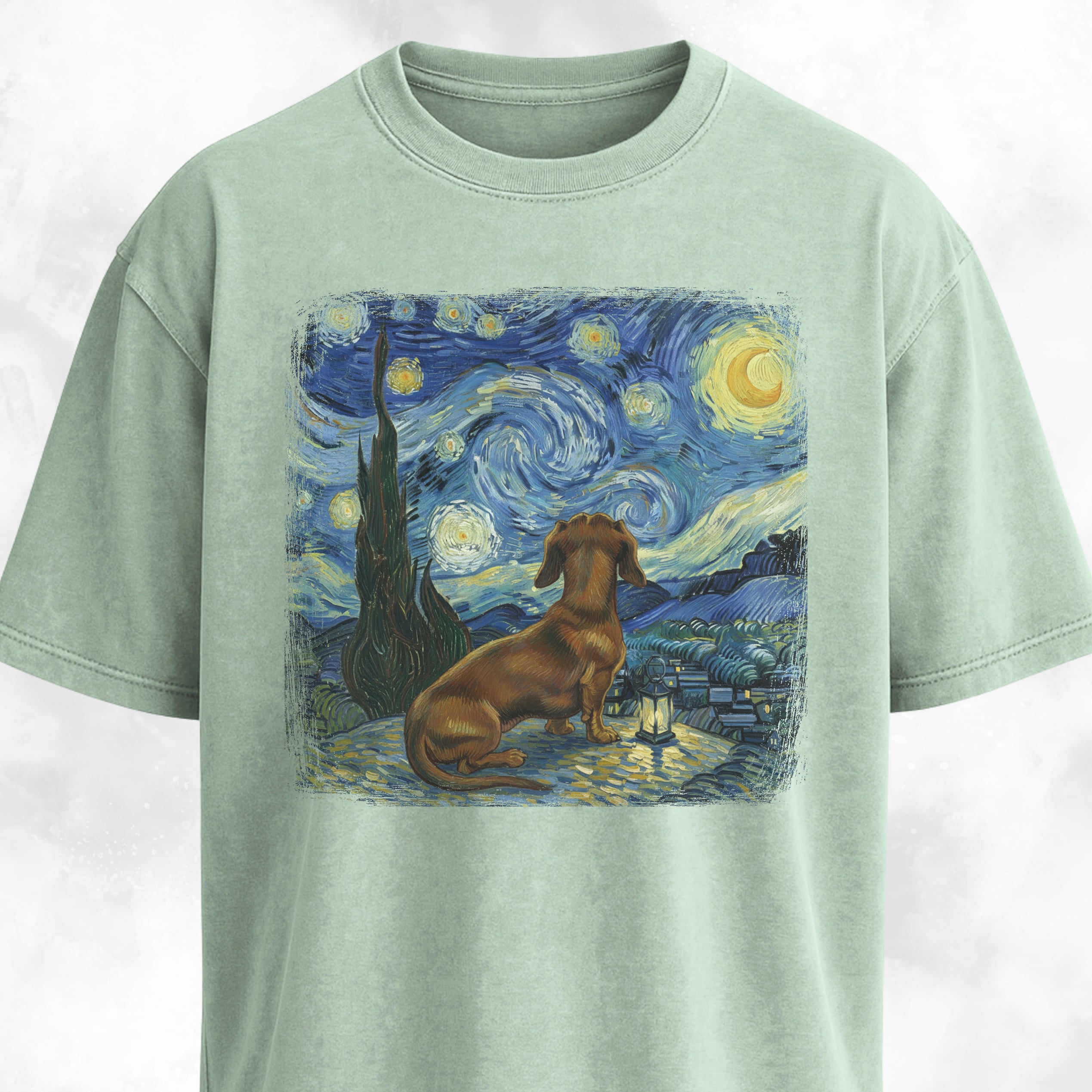 Van Gogh's Starry Night Dachshund Edition T-Shirt
