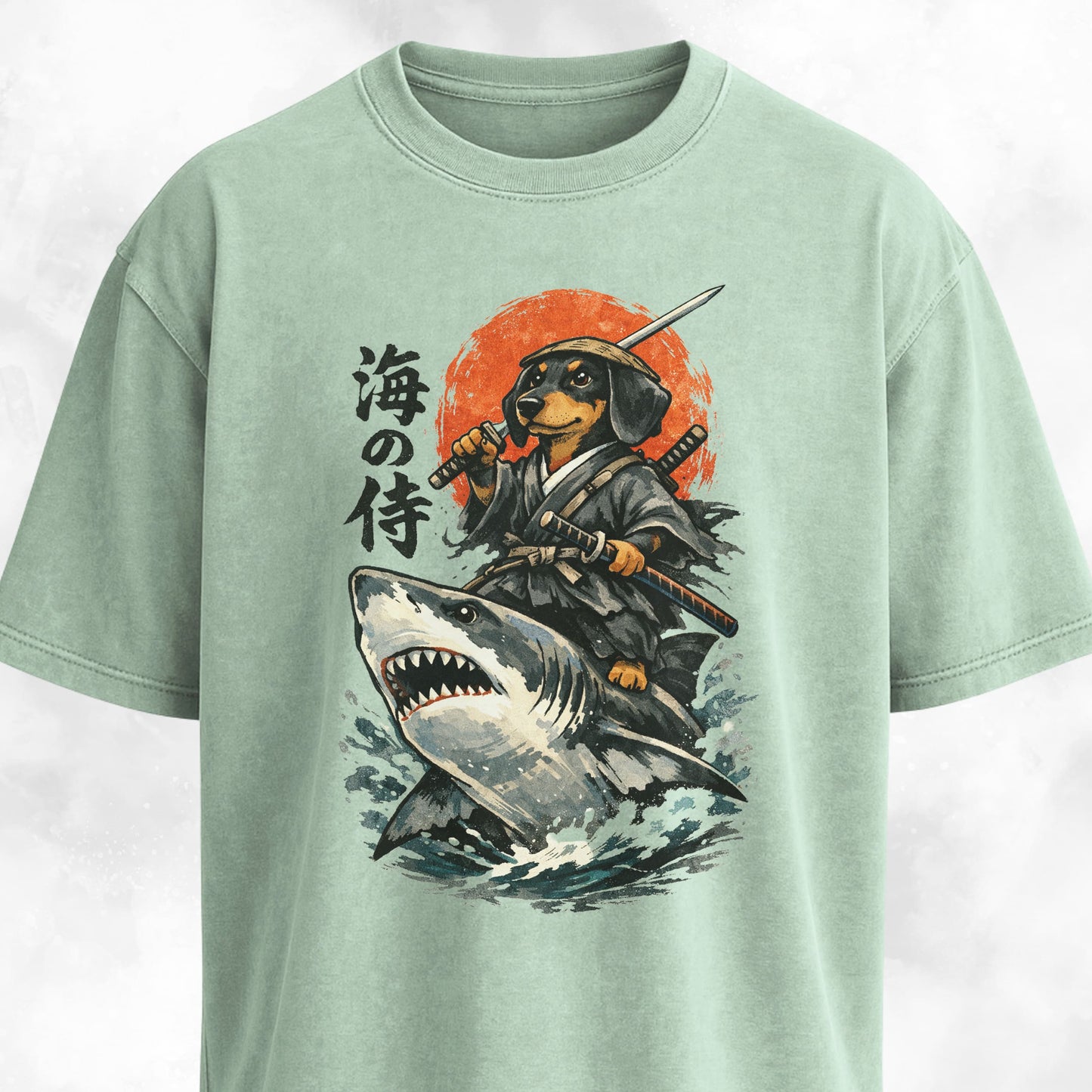 Samurai Doxie Riding A Shark T-Shirt