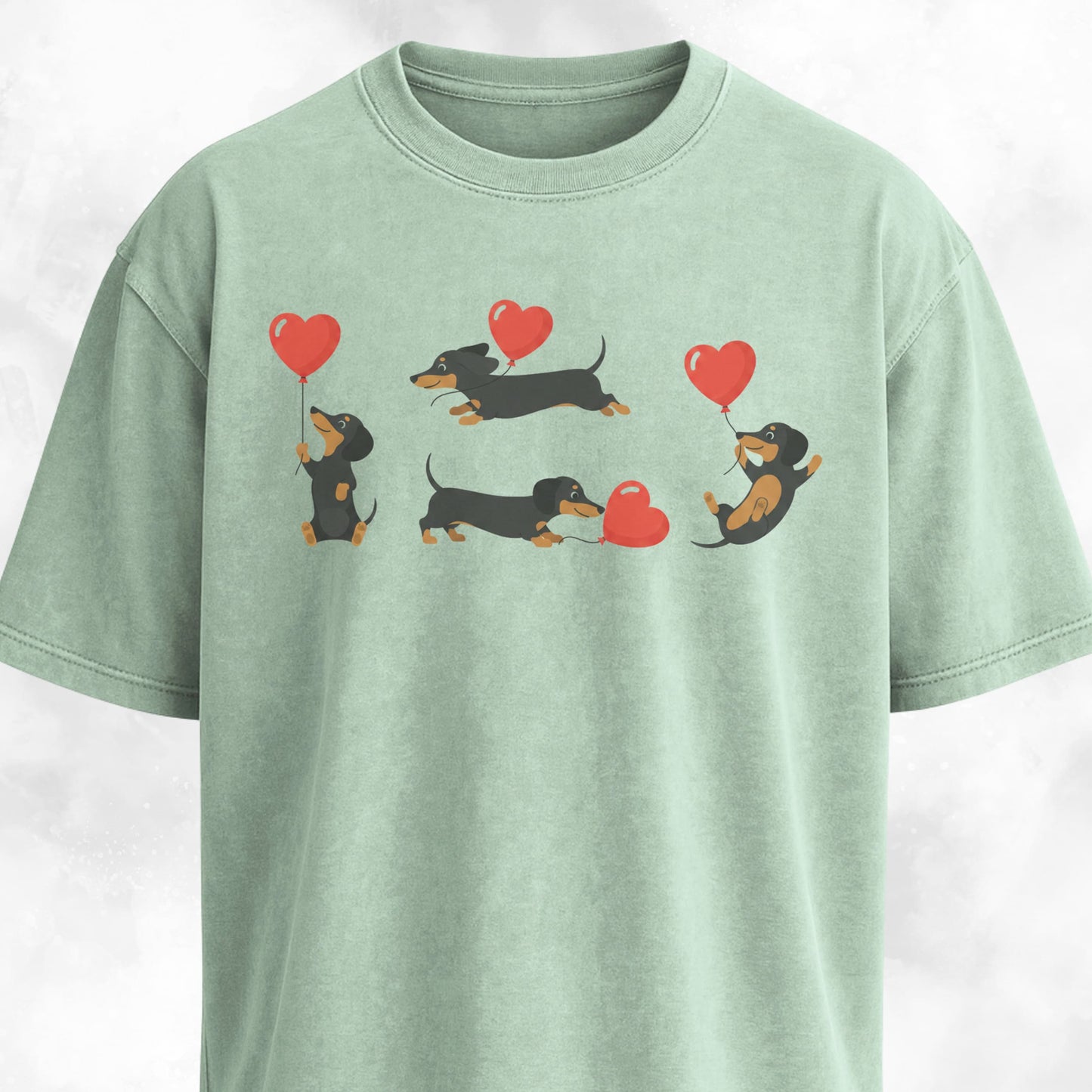 Doxie Heart Balloons Collage T-Shirt