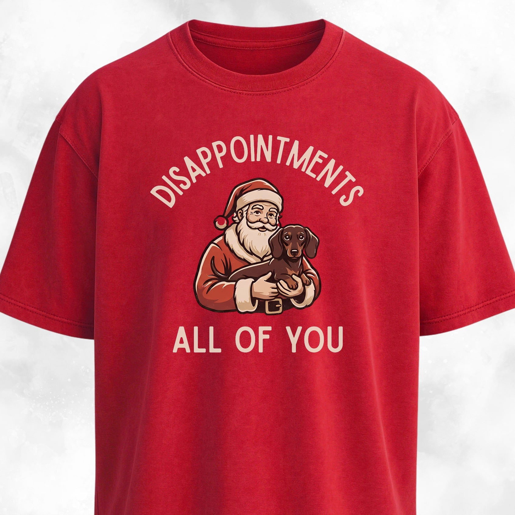 Disappointed Santa With Dachshund T-Shirt