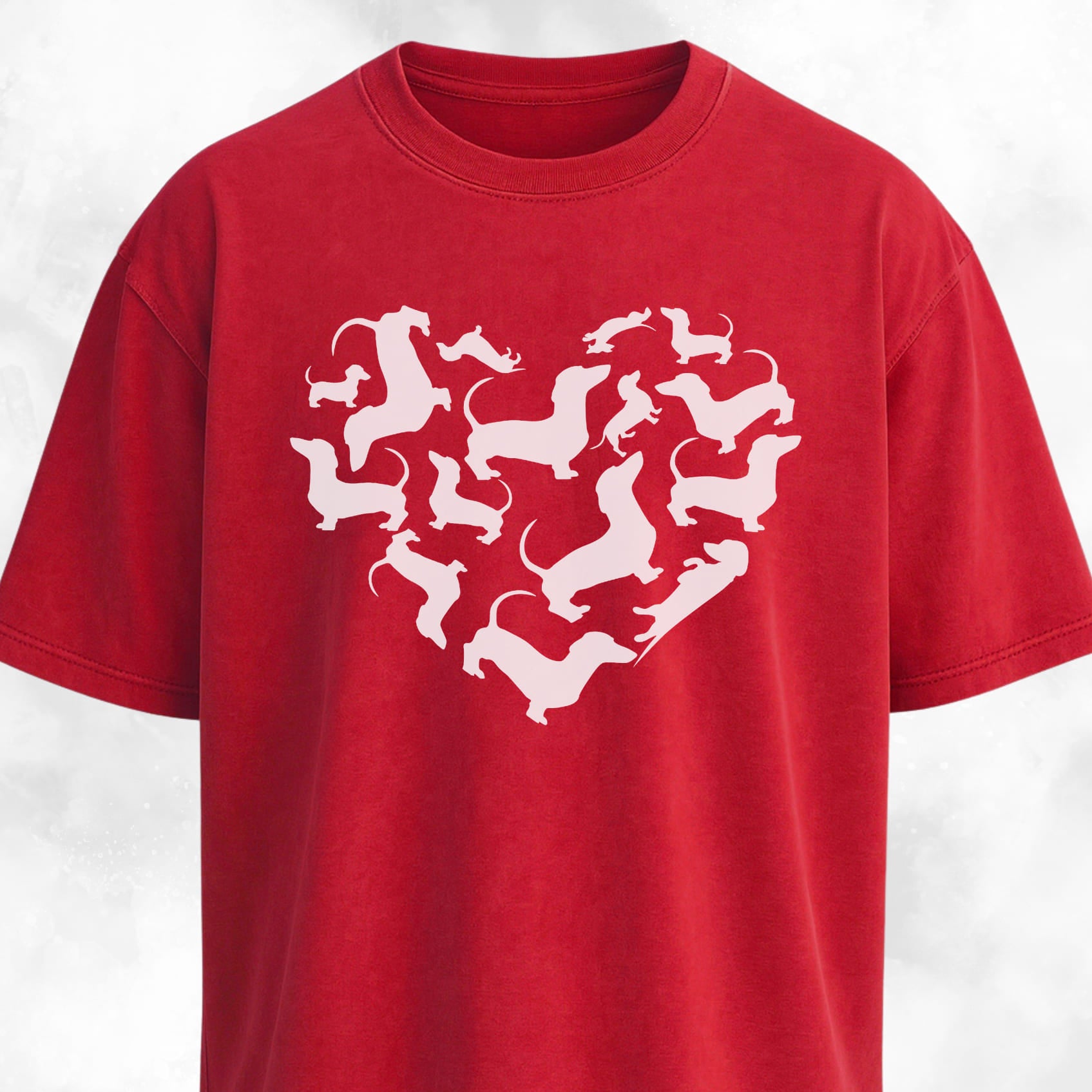 Dachshunds Heart Mosaic T-Shirt