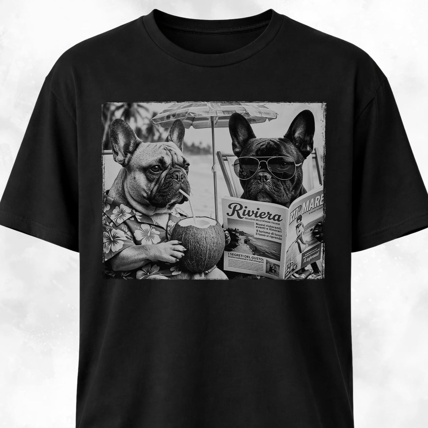 Frenchie Buddies On A Beach T-Shirt