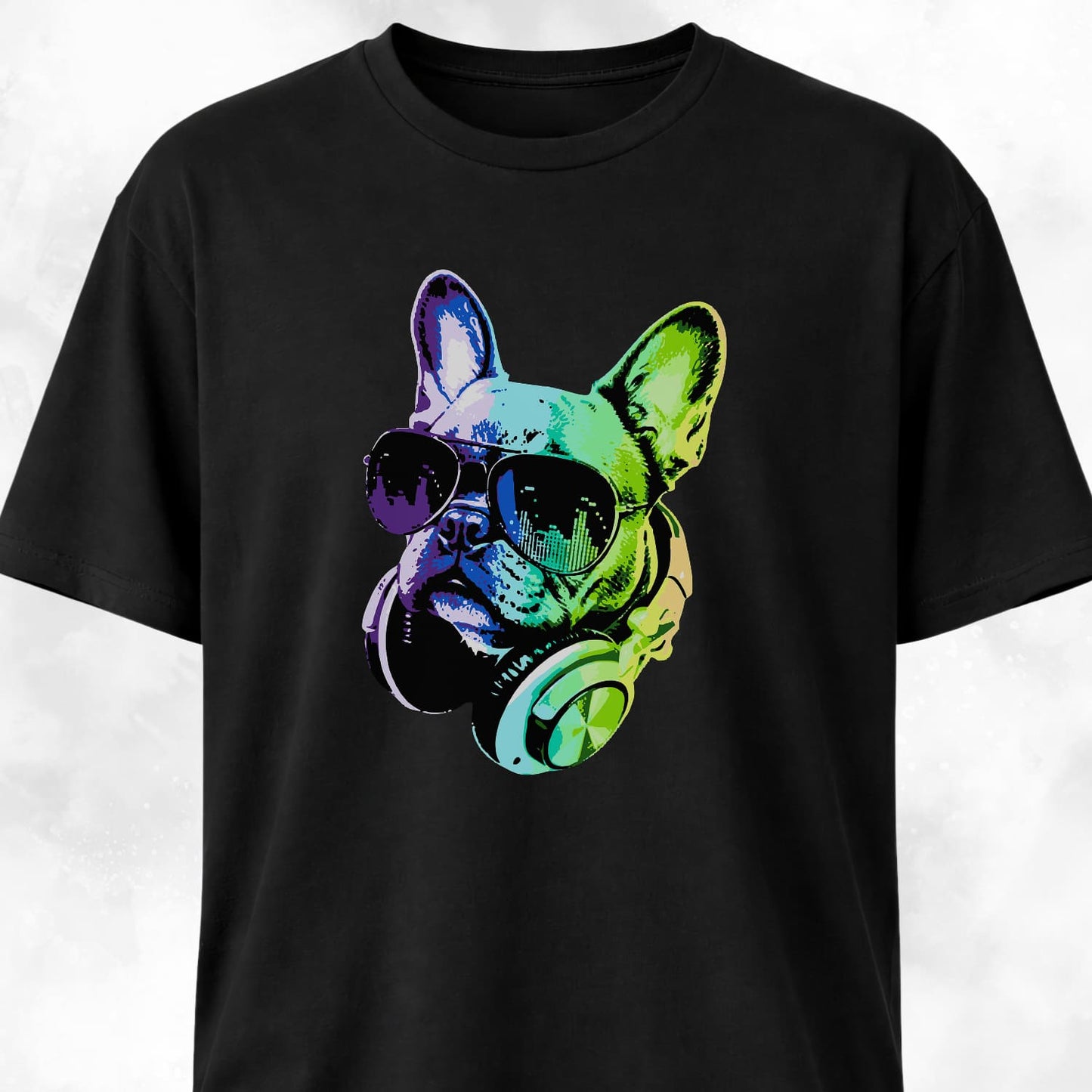 Frenchie DJ With Headphones T-Shirt