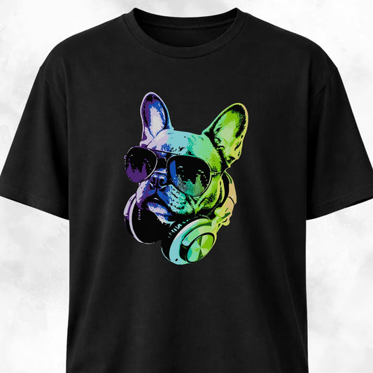 Frenchie DJ With Headphones T-Shirt