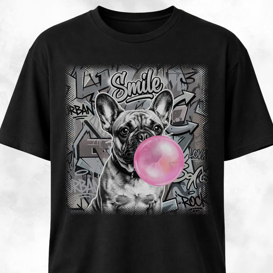 Pink Bubble Gum Cream Frenchie T-Shirt