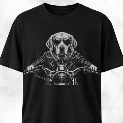 Biker Golden Retriever T-Shirt
