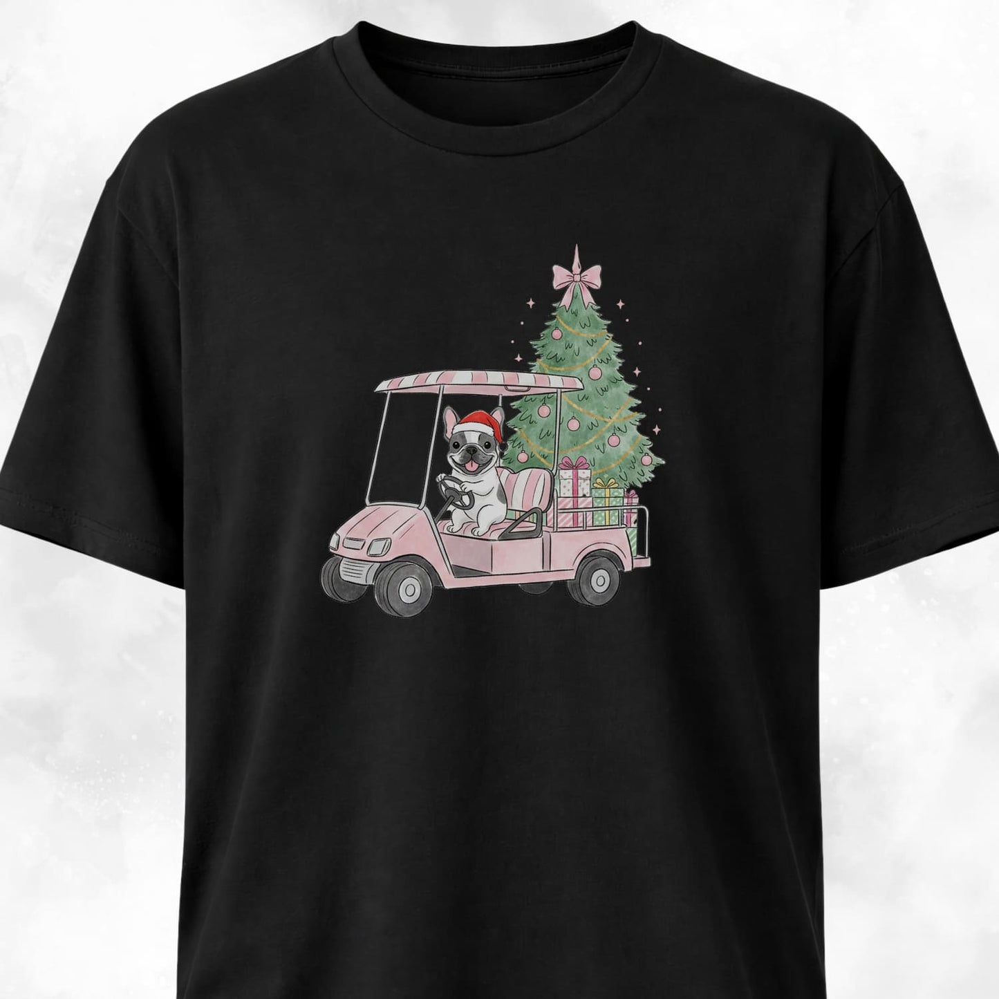 Frenchie Driving With Christmas Presents T-Shirt