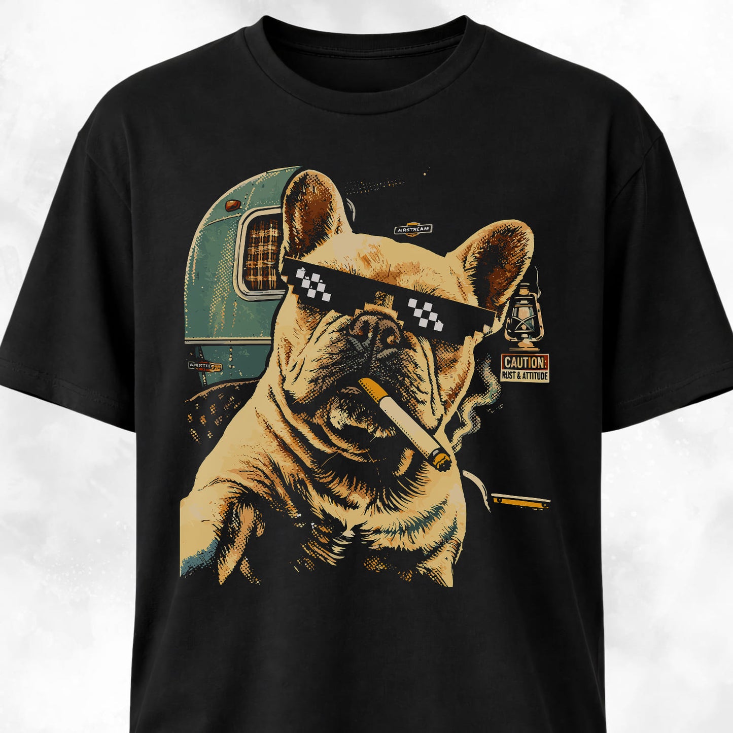 French Bulldog Vintage Selfie Revisited T-Shirt