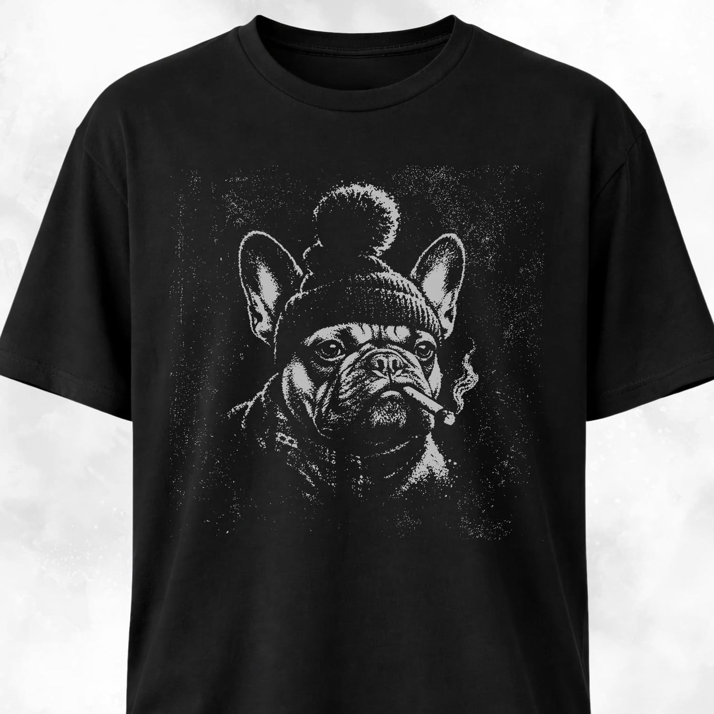 Smoking Frenchie With A Beanie T-Shirt