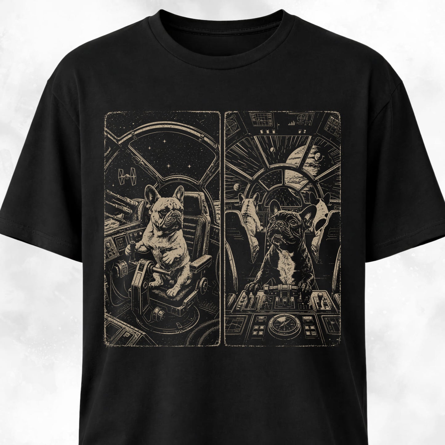 Spaceship Frenchies T-Shirt