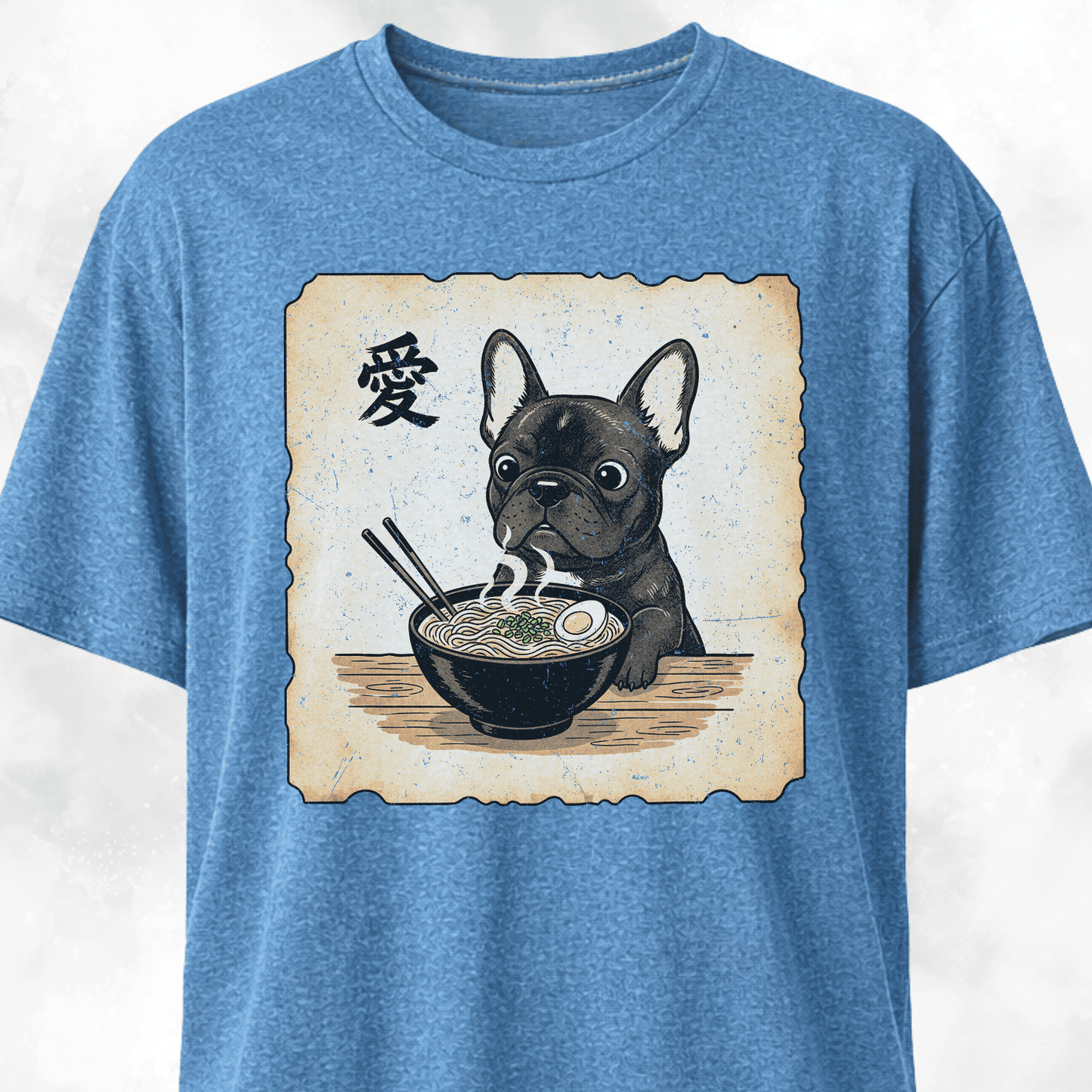 Japanese Style Frenchie Eating Ramen T-Shirt