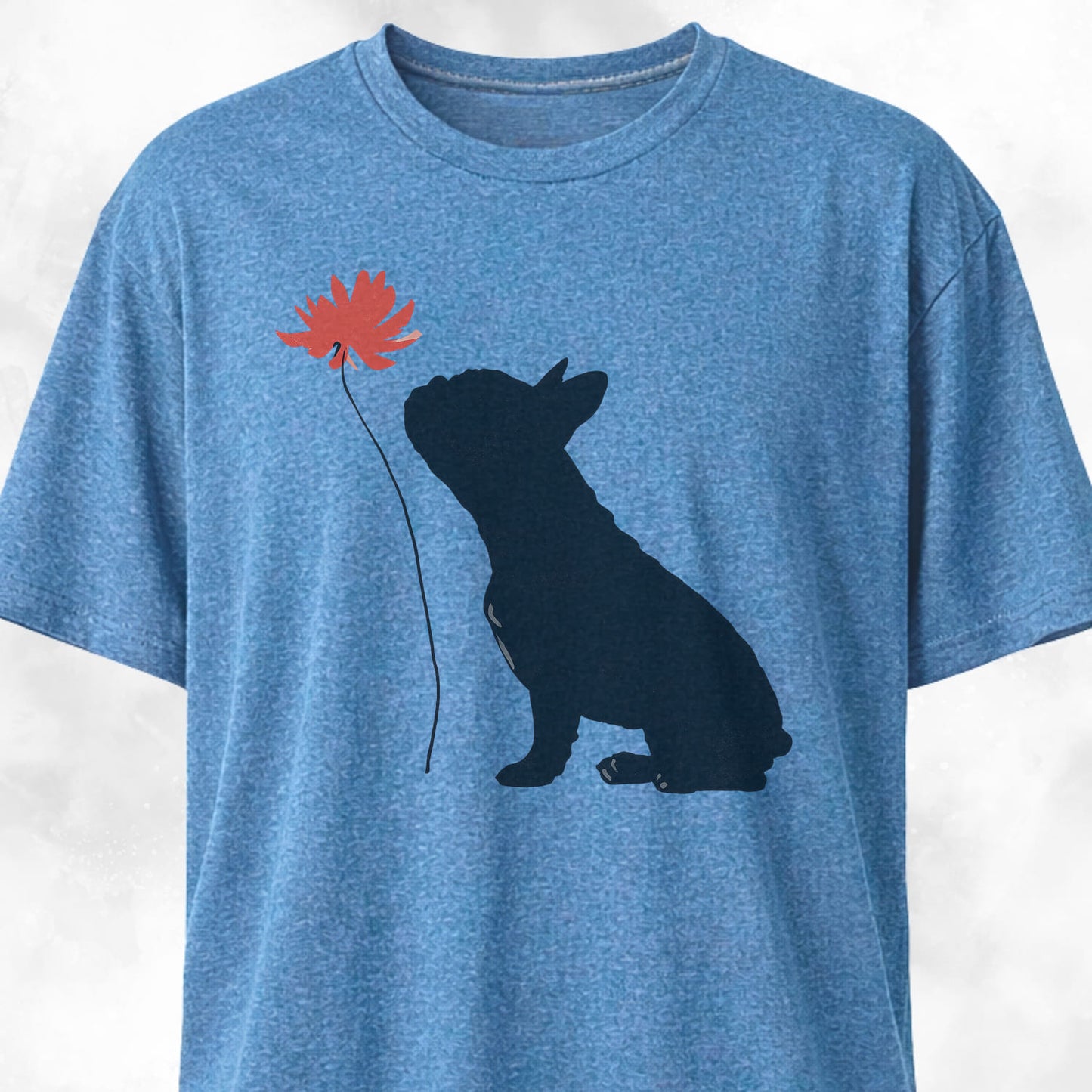 Red Flower French Bulldog T-Shirt