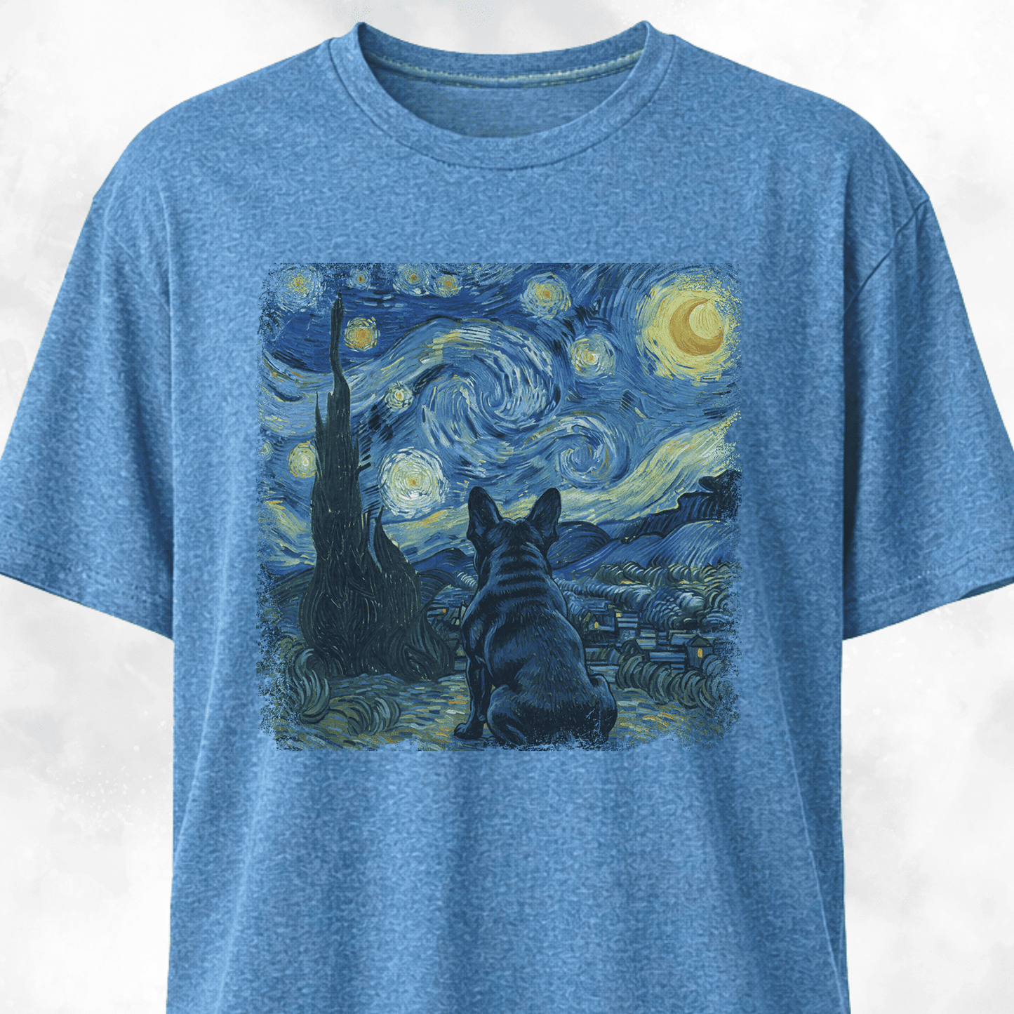 Van Gogh's Starry Night Frenchie Edition T-Shirt