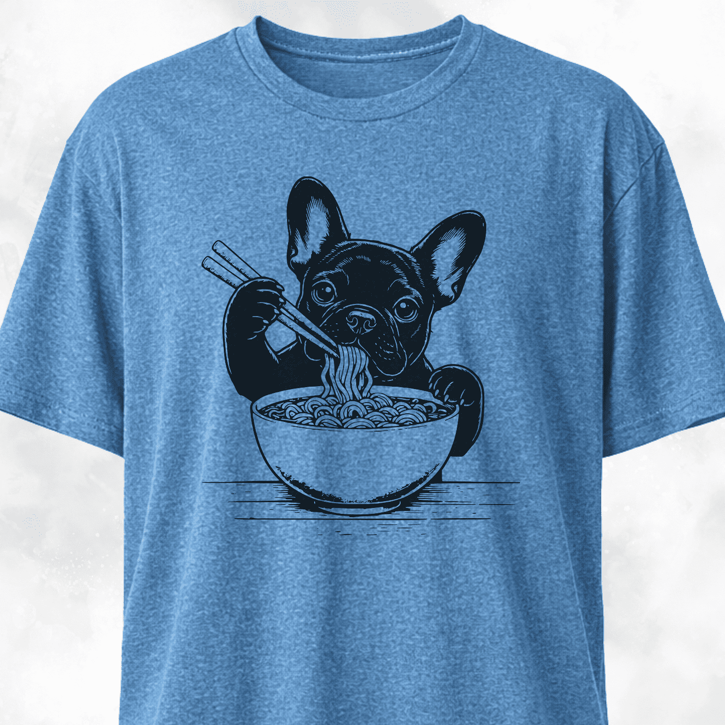 Cute Frenchie Eating Ramen Noodles T-Shirt