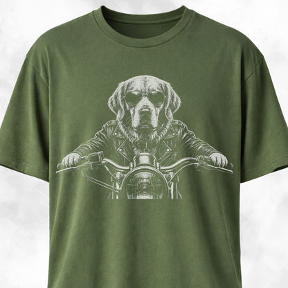 Biker Golden Retriever T-Shirt