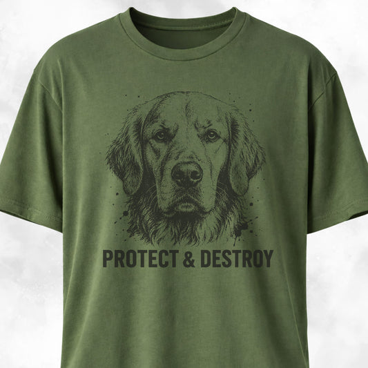Protect And Destroy Golden Retriever T-Shirt