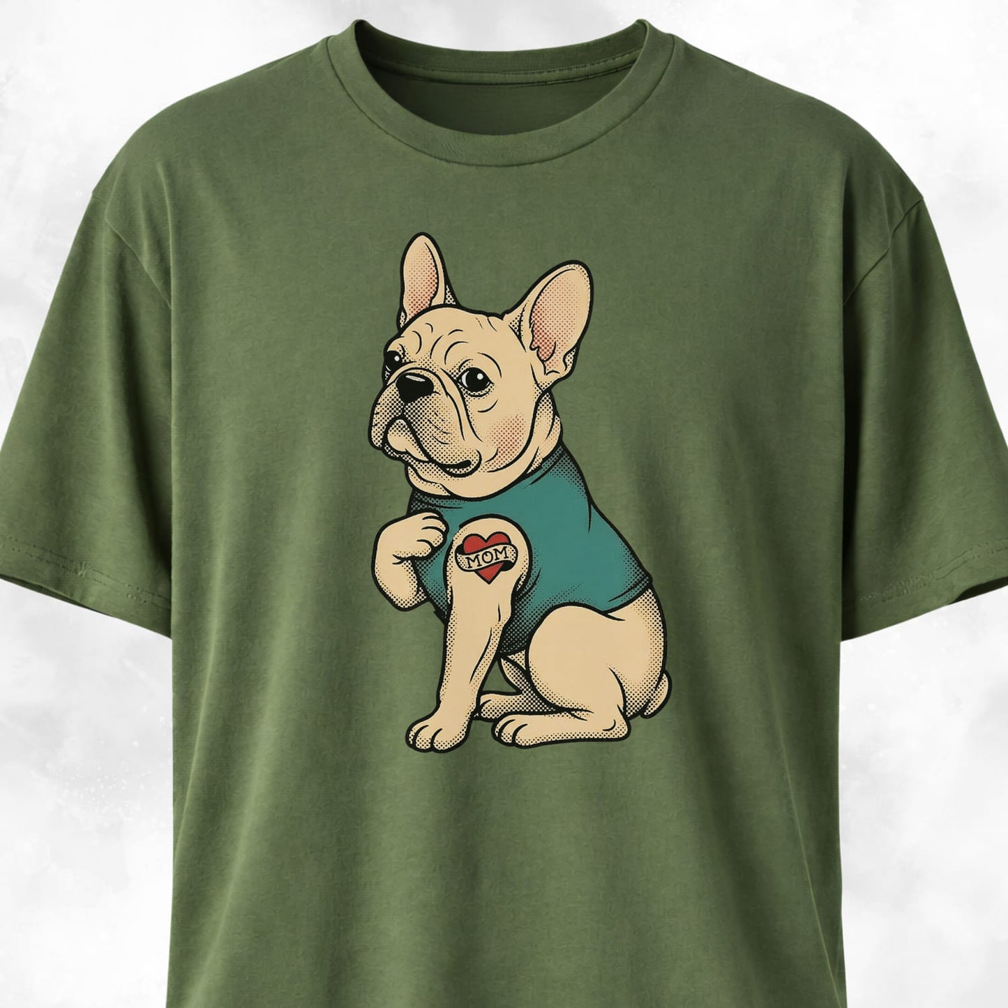 I Love Mom Tattoo Frenchie T-Shirt