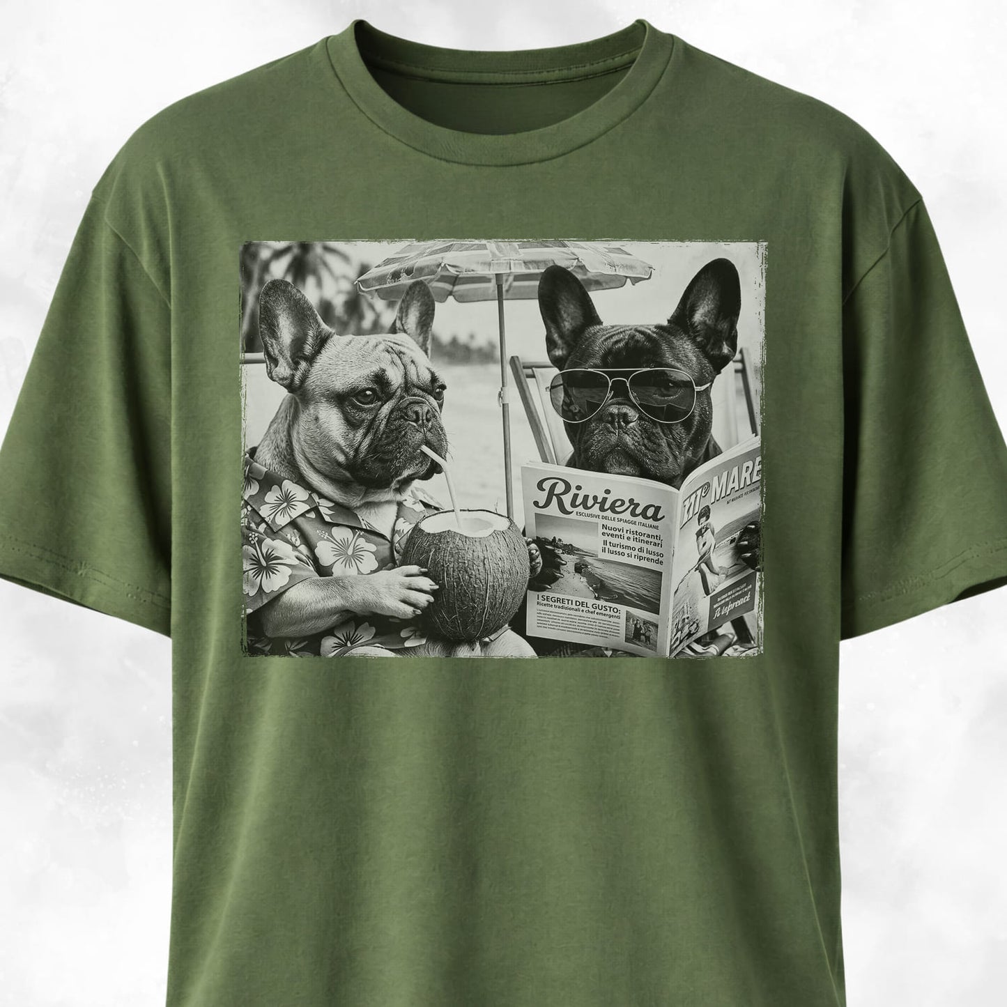 Frenchie Buddies On A Beach T-Shirt