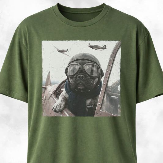 WW2 Frenchie Pilot T-Shirt