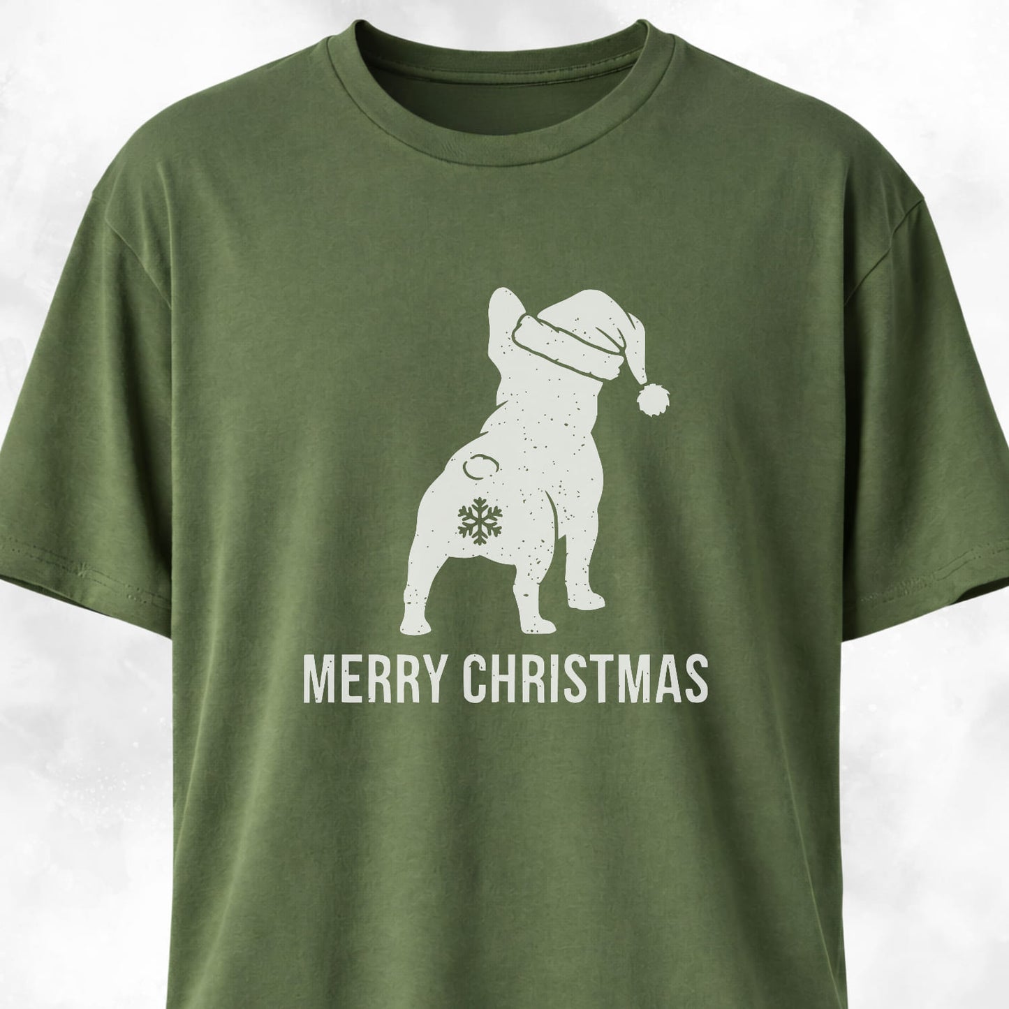 Merry Christmas Snowflake Butt Frenchie Edition T-Shirt