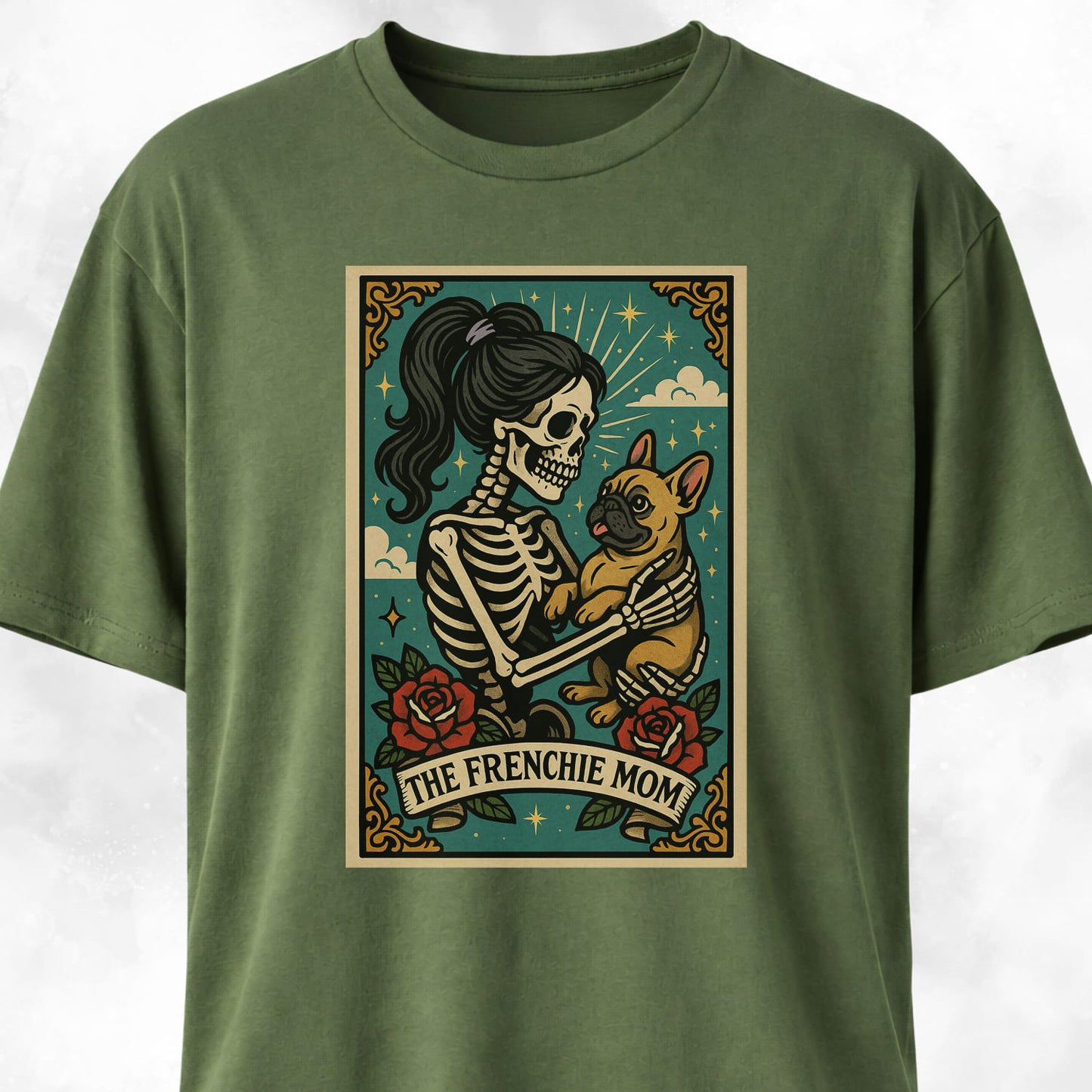 Frenchie Mom Tarot Card T-Shirt