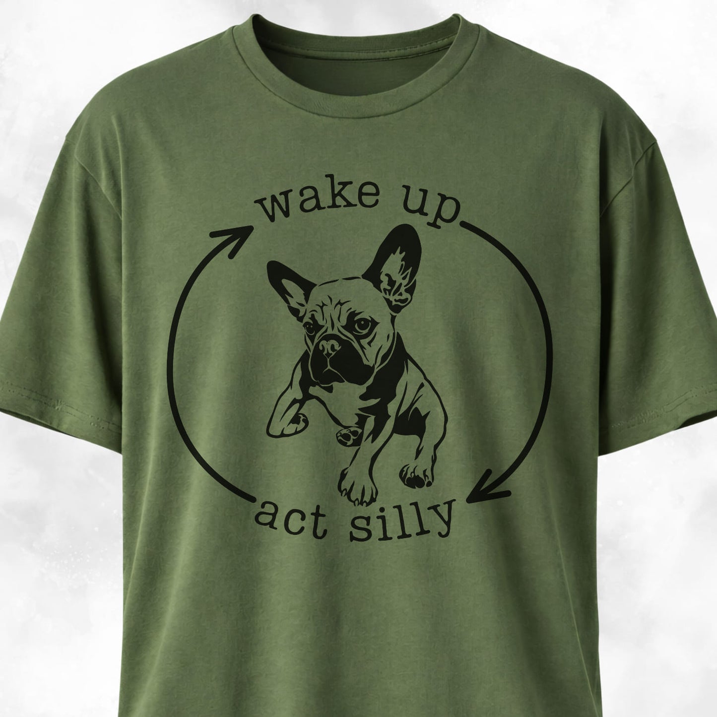 Wake Up Act Silly Cycle Frenchie T-Shirt