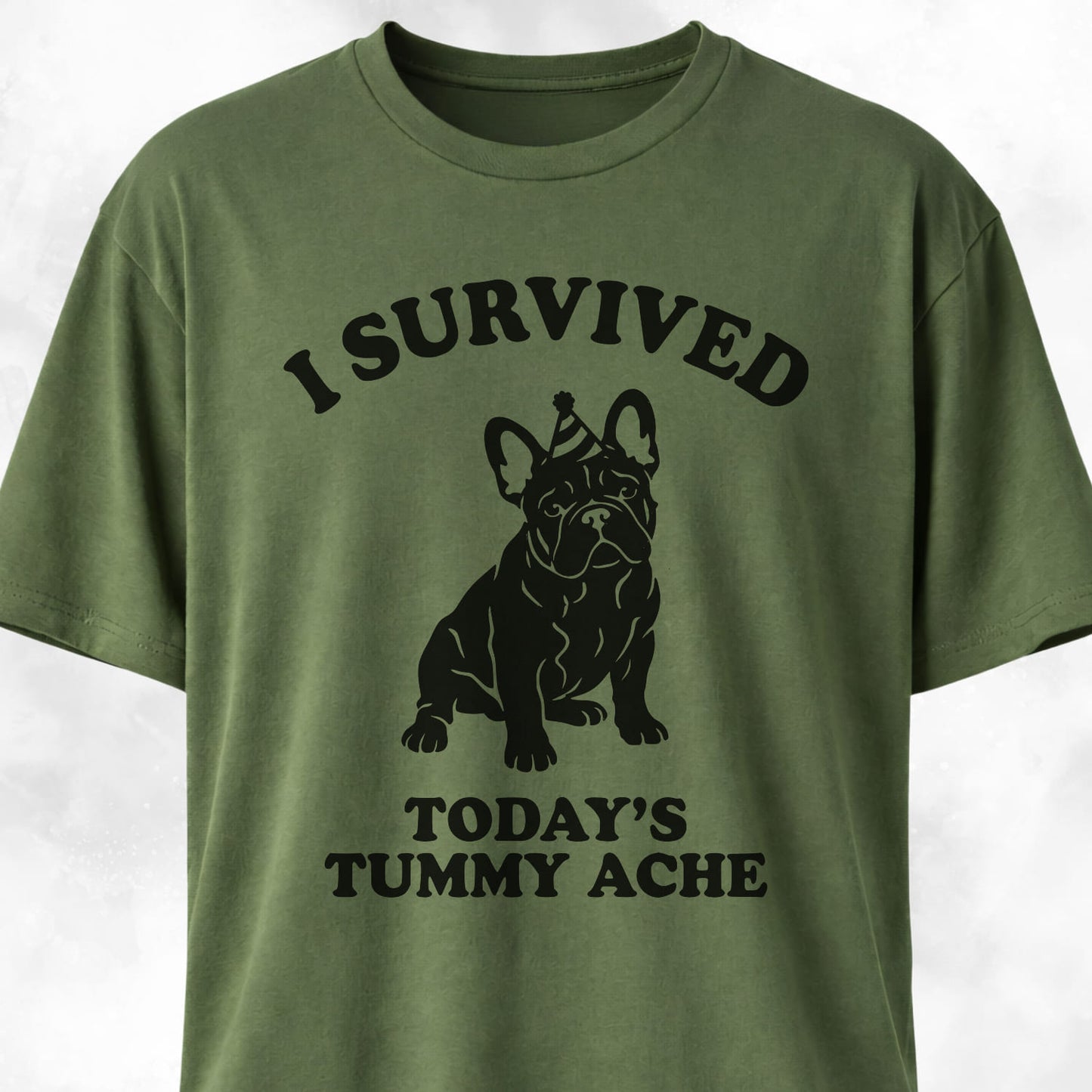 I Survived Today's Tummy Ache Frenchie T-Shirt