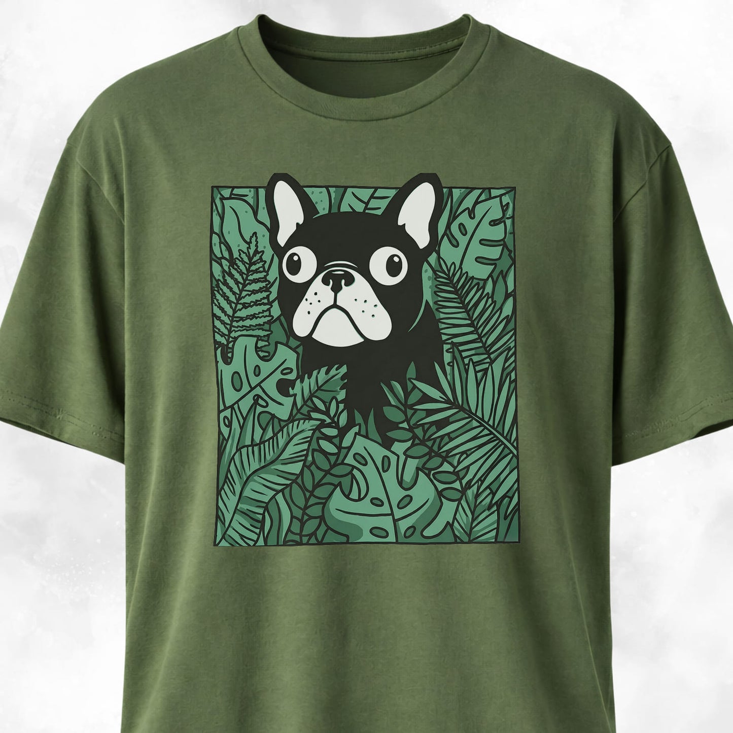Frenchie In A Green Field T-Shirt