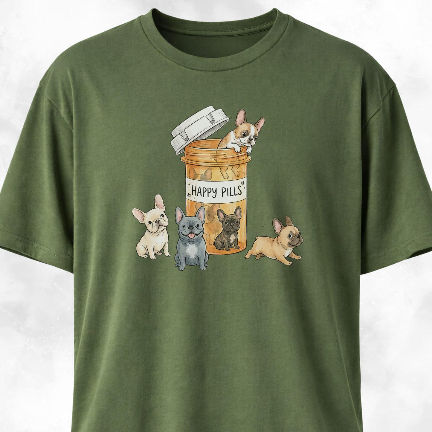 Frenchies Happy Pills T-Shirt