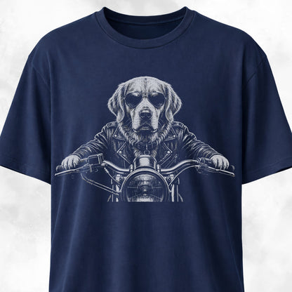 Biker Golden Retriever T-Shirt