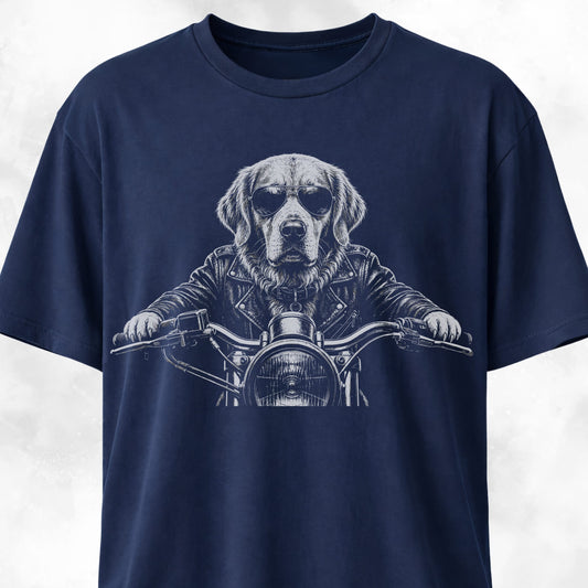 Biker Golden Retriever T-Shirt