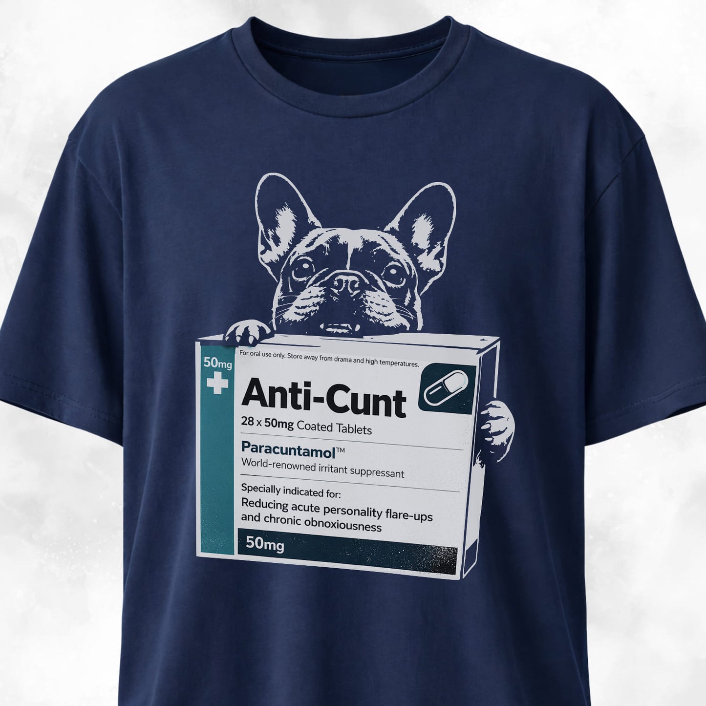 Funny Fake Pharma Frenchie T-Shirt