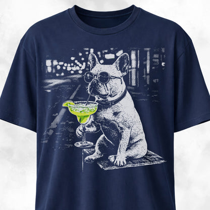 Frenchie Sipping Margarita Revisited T-Shirt