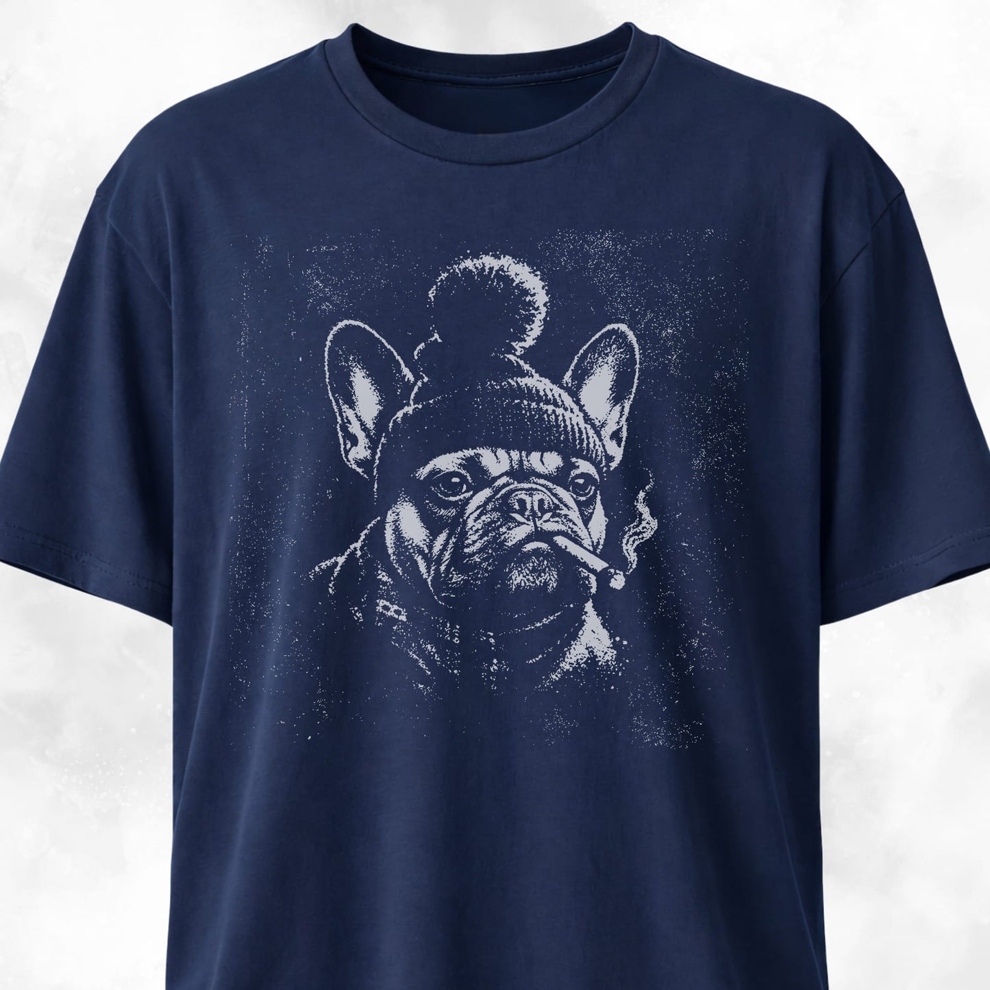 Smoking Frenchie With A Beanie T-Shirt