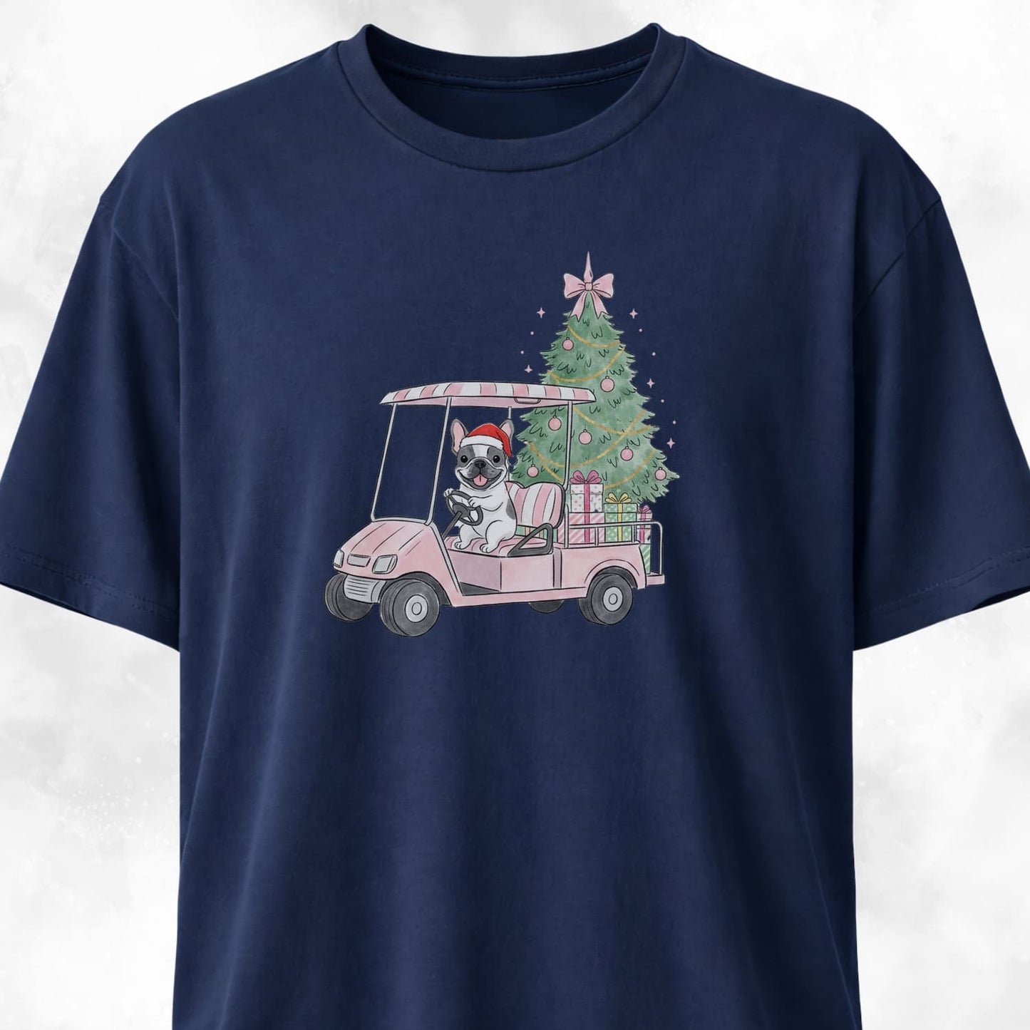 Frenchie Driving With Christmas Presents T-Shirt