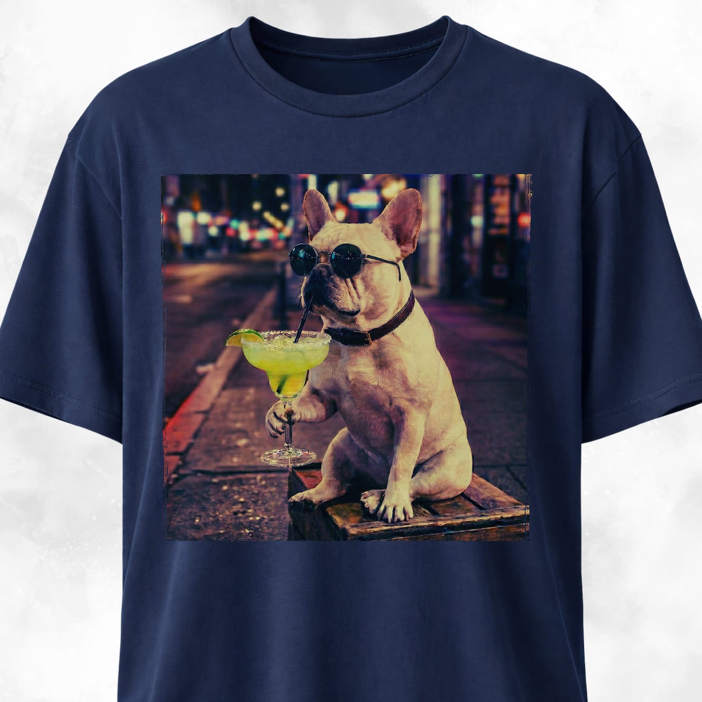Frenchie Sipping Margarita T-Shirt