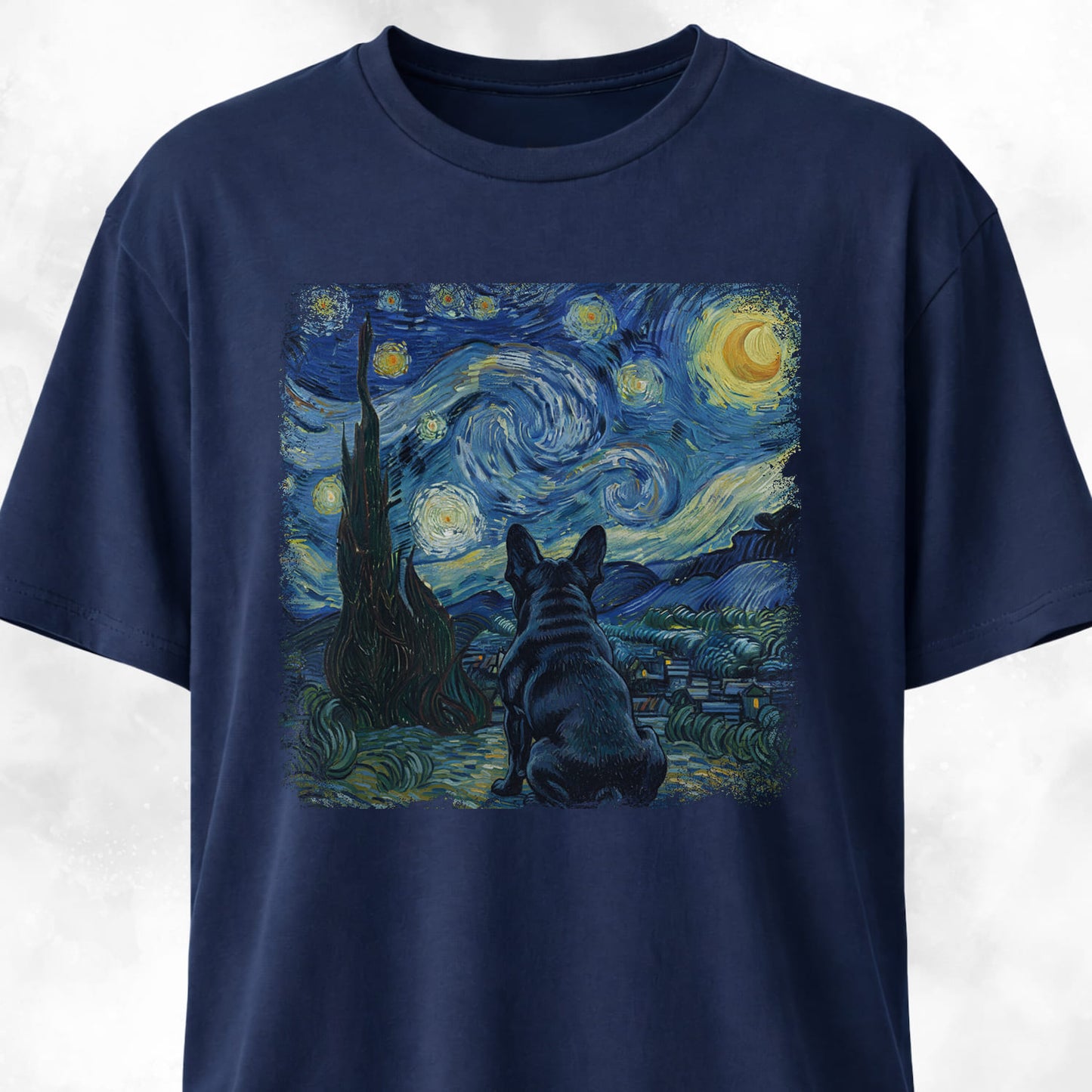 Van Gogh's Starry Night Frenchie Edition T-Shirt
