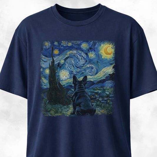 Van Gogh's Starry Night Frenchie Edition T-Shirt
