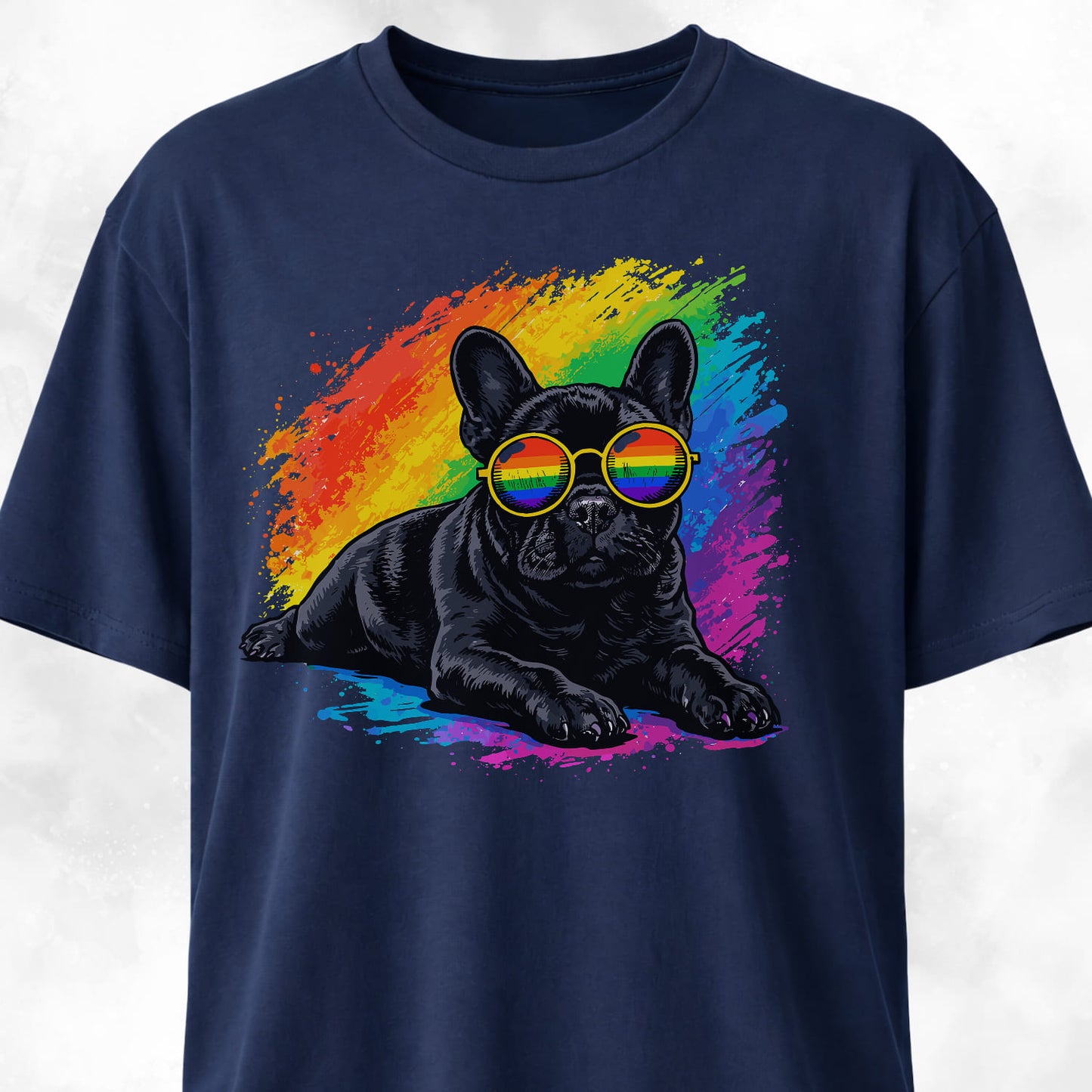 Rainbow Sunglasses French Bulldog T-Shirt