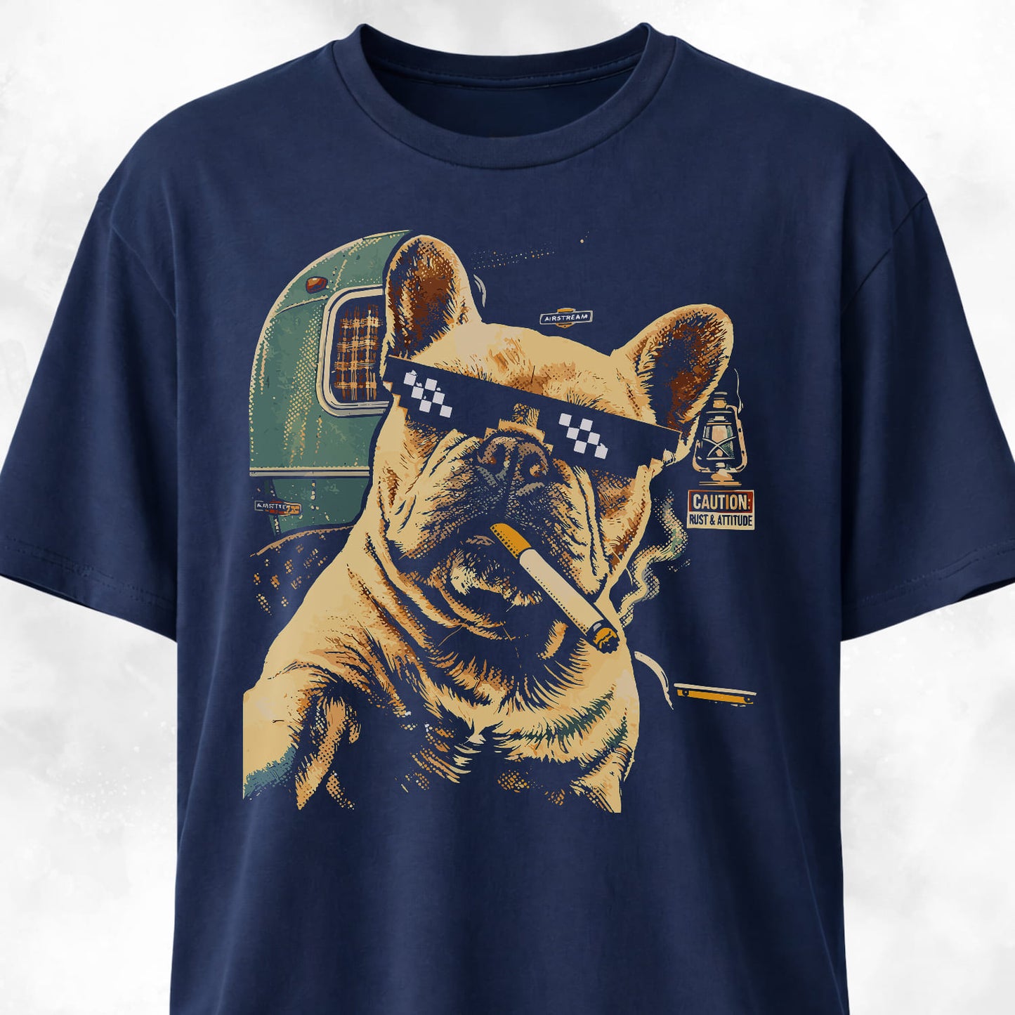 French Bulldog Vintage Selfie Revisited T-Shirt