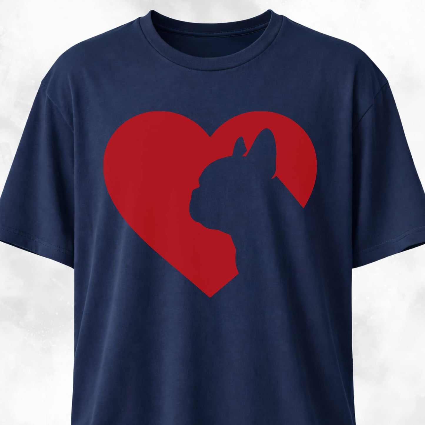 Heart Frenchie Silhouette T-Shirt
