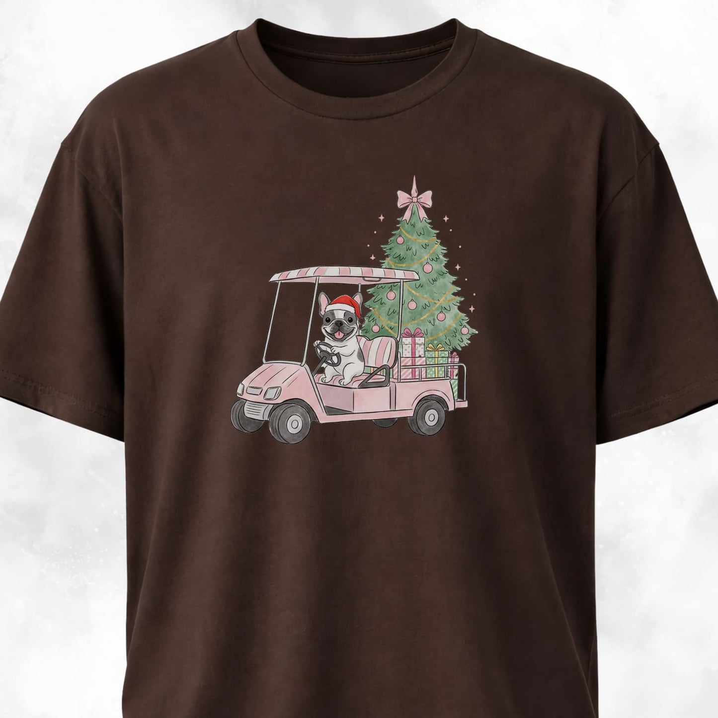 Frenchie Driving With Christmas Presents T-Shirt