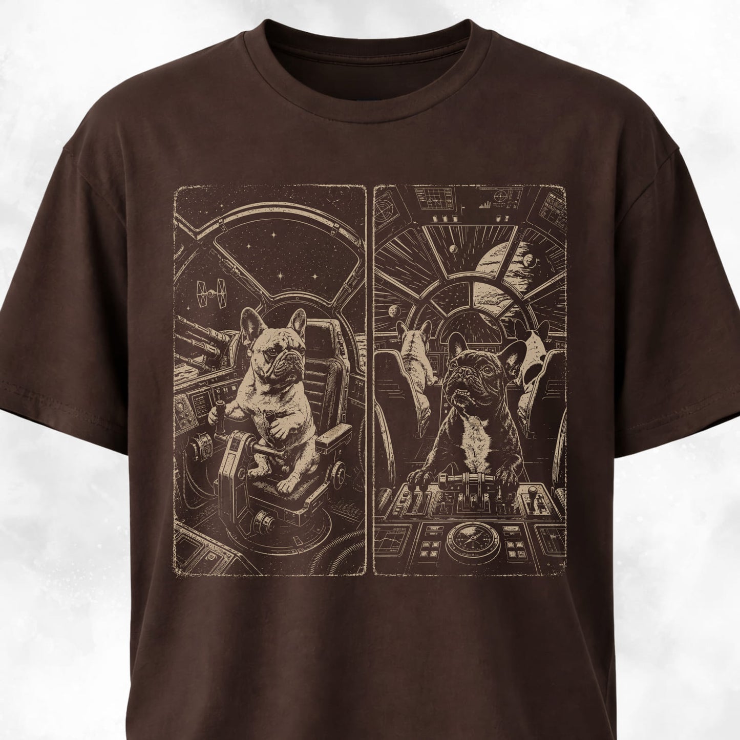 Spaceship Frenchies T-Shirt